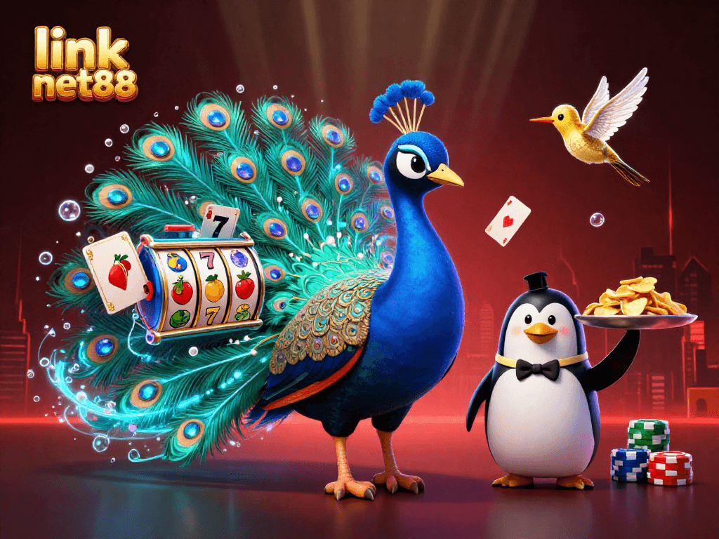 Experience excitement with link net88 in this vibrant 3D casino illustration featuring colorful gaming elements.