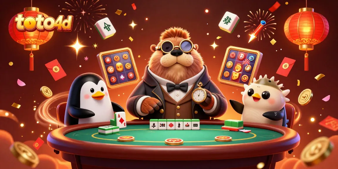 Catch thrilling wins with toto 4d gaming action, highlighted by a jolly walrus and vibrant casino elements.