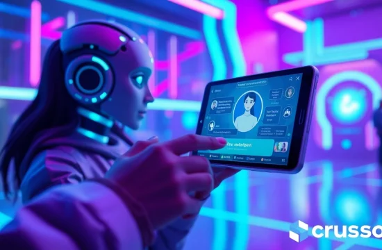 Engaging user interaction with the Crushon AI platform showcasing customization options.