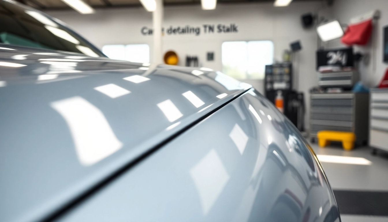 Experience the best car detailing Chattanooga TN with a gleaming vehicle and professional detailing tools.