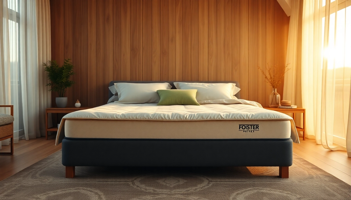 Experience ultimate comfort with a luxurious foster mattress in a serene bedroom setting.