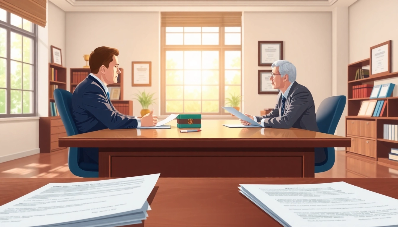 Engaging legal consultation about probate with lawyer and client in professional setting.