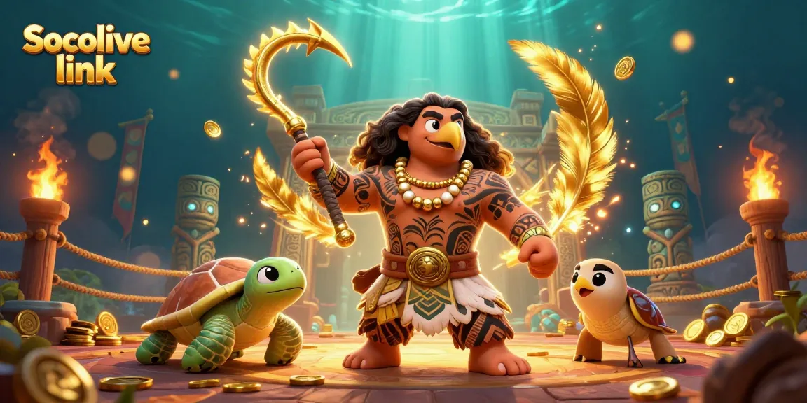 Socolive link offers a vibrant casino scene with cartoon characters and dynamic gaming elements.