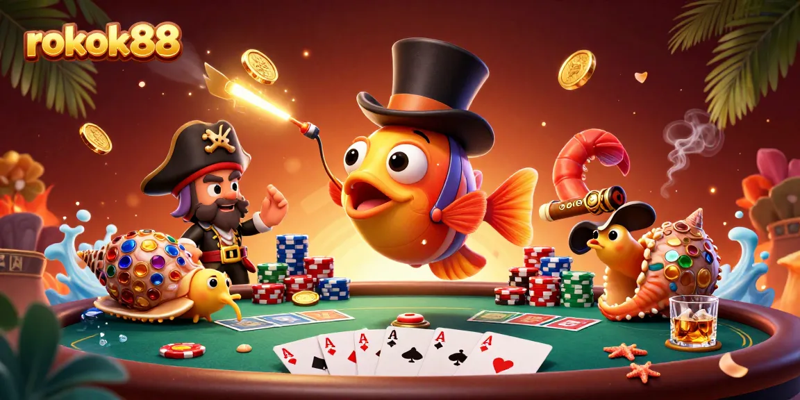 Experience thrilling gameplay at rokok88 with glowing poker elements and vibrant characters enriching the casino atmosphere.
