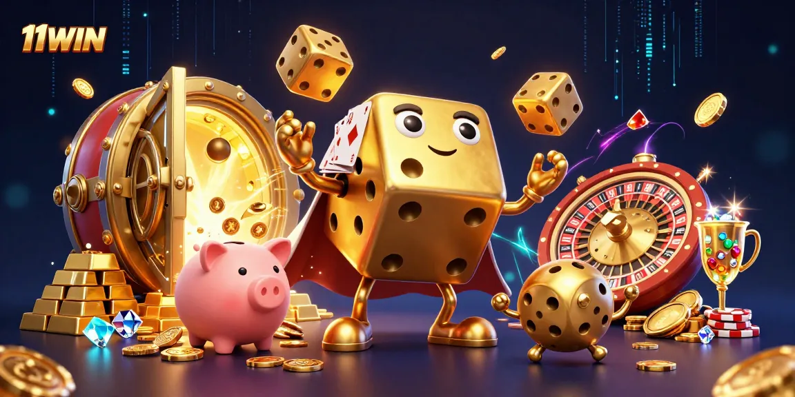 Enjoy thrilling casino moments with 11WIN at a stunning digital illustration featuring vibrant gaming elements.